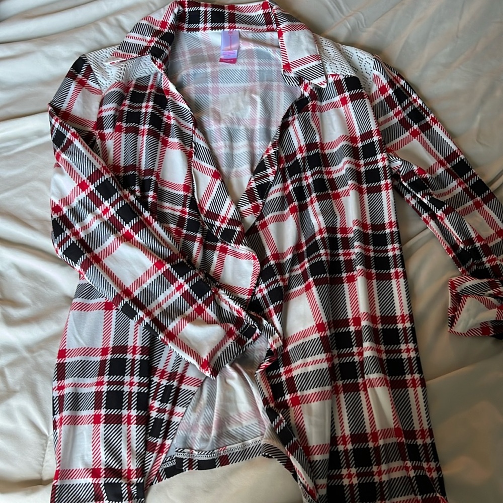 Juniors flannel cardigan